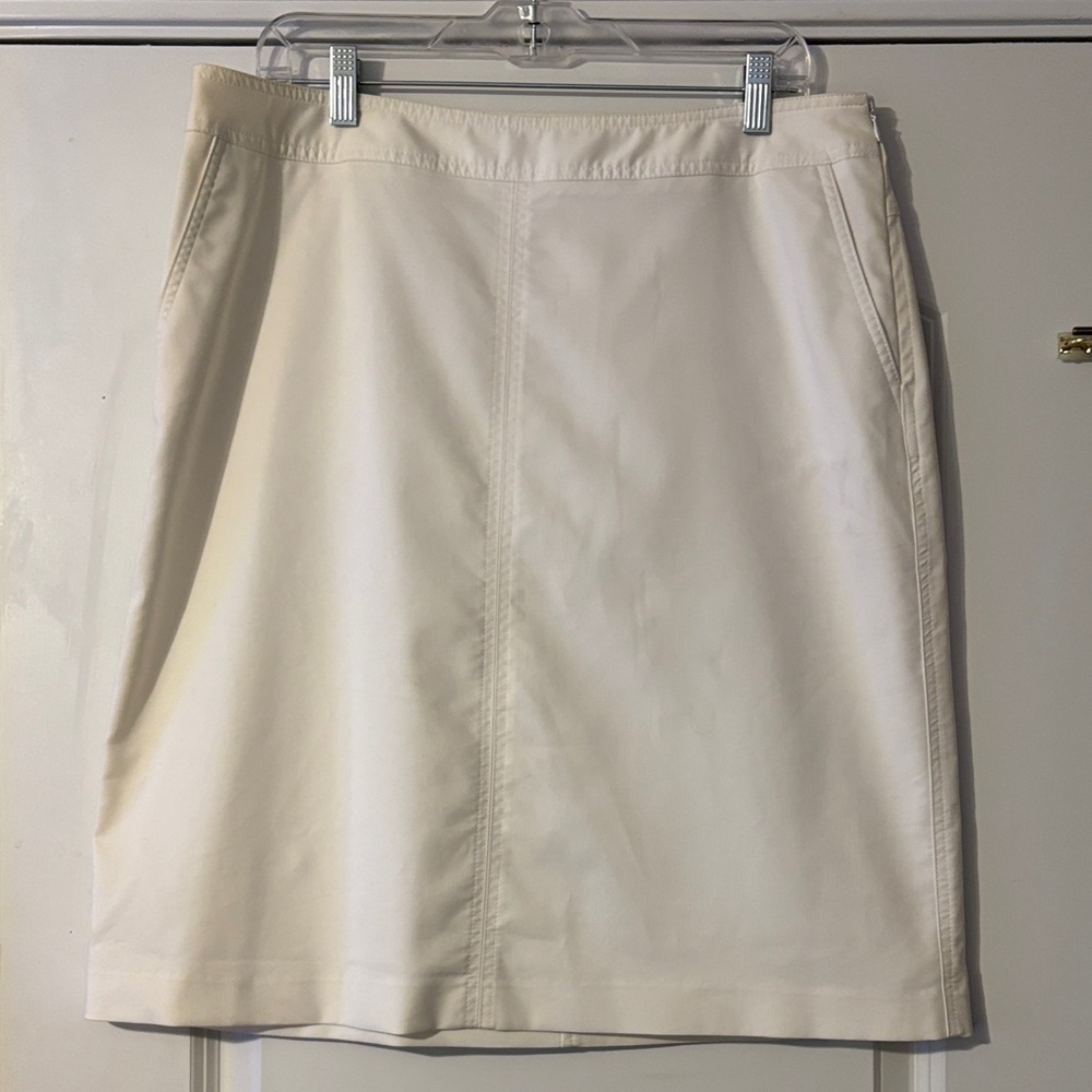 Talbots White A-Line Skirt